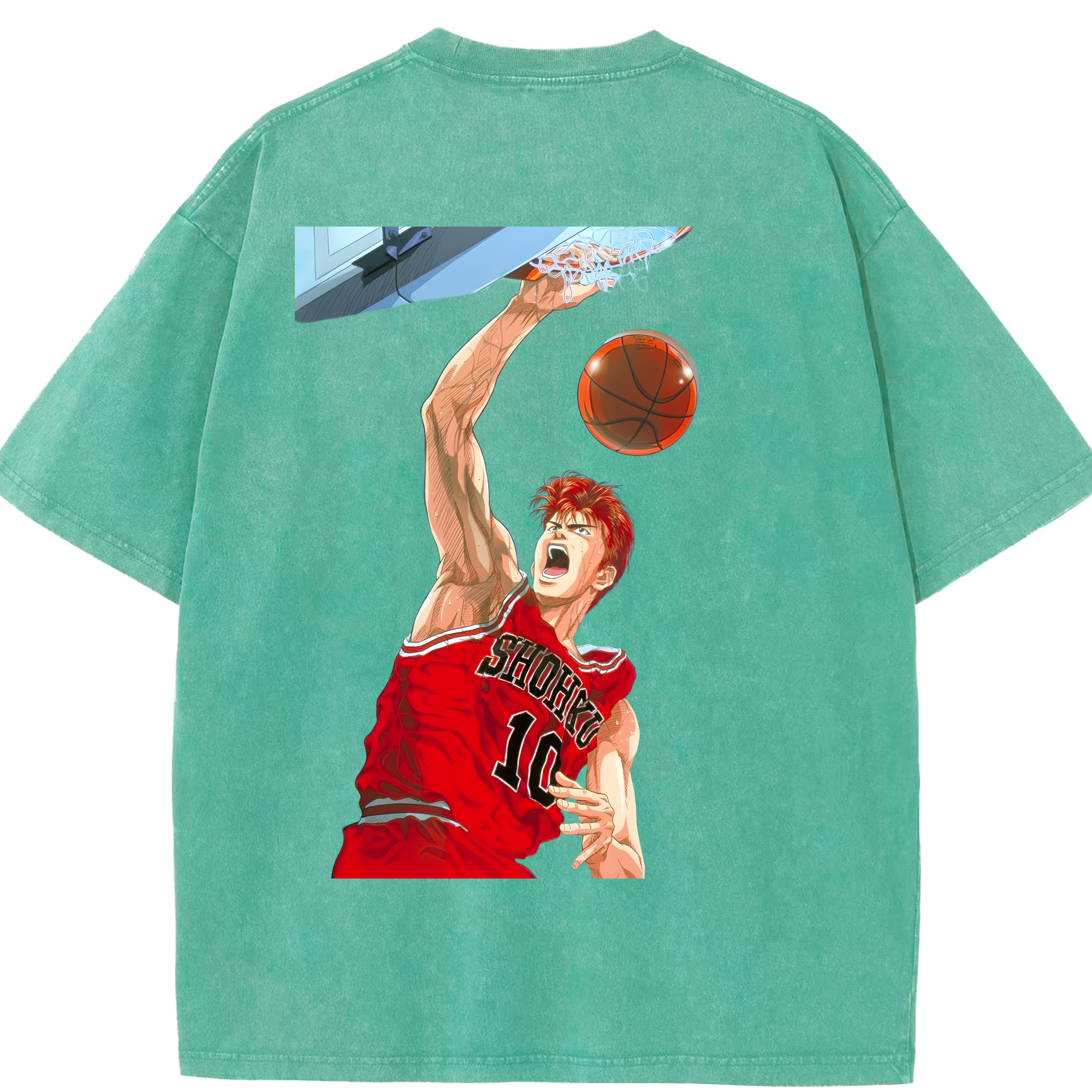 （画像用） SLAM DUNK／スラムダンク 綿100% ヴィンテージ風 半袖Tシャツ（背面プリント）